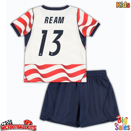 United States Tim Ream #13 Replica Home Stadium Kit for Kids World Cup 2026 Short Sleeve (+ pants)